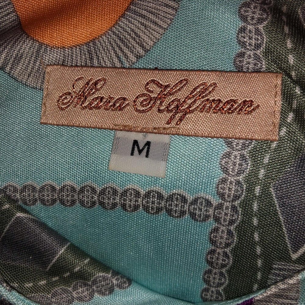 Lovely Mara Hoffman Deep-V Silk “Peacock” Top - Picture 4 of 7